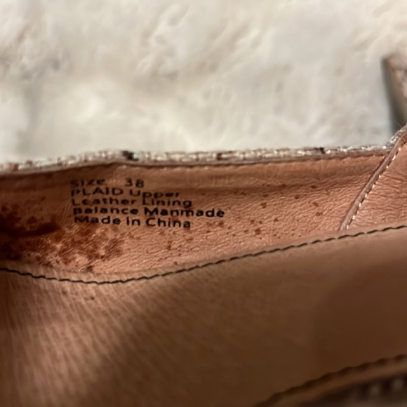 Mariko Anthropologie Marilou Plaid Snakeprint Colorblock Slingback Shoes Sz 7 - Picture 12 of 13